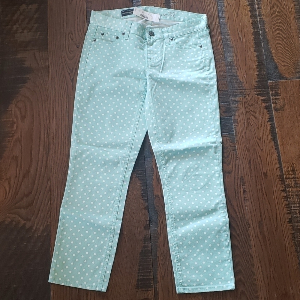 J. Crew Cropped Matchstick Polka dot pant 59180